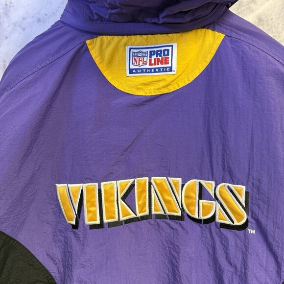 Vintage Minnesota Vikings Reebok Proline Puffer Jacket Mens XL Purple - Picture 12 of 16